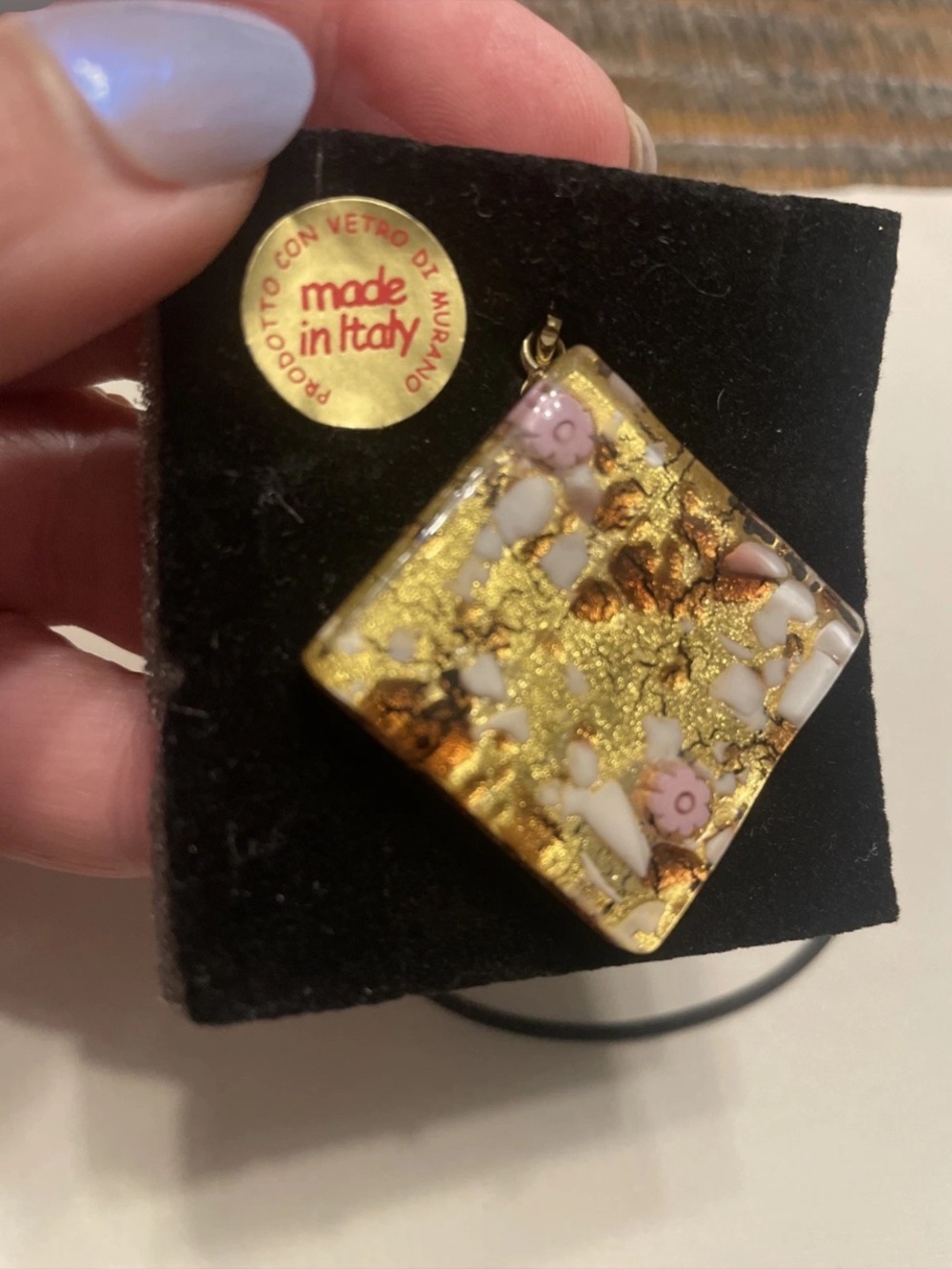 Venetian Murano Glass Pendant Necklace - Hand Made by Fenice Glass ITALY